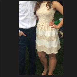 Love ady - White and cream peplum dress